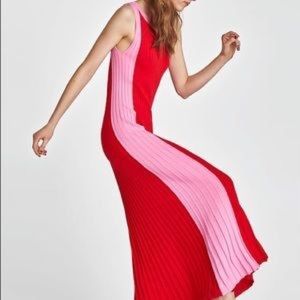Zara Knit red-pink dress